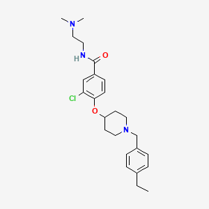 molecular formula C25H34ClN3O2 B5154283 3-chloro-N-[2-(dimethylamino)ethyl]-4-{[1-(4-ethylbenzyl)-4-piperidinyl]oxy}benzamide 