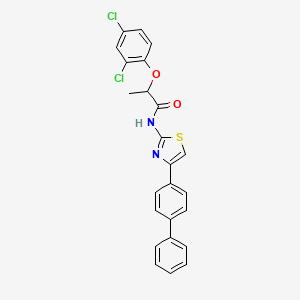 molecular formula C24H18Cl2N2O2S B5154290 N-[4-(4-biphenylyl)-1,3-thiazol-2-yl]-2-(2,4-dichlorophenoxy)propanamide 