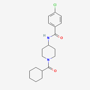molecular formula C19H25ClN2O2 B5154296 4-chloro-N-[1-(cyclohexylcarbonyl)-4-piperidinyl]benzamide 