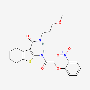molecular formula C21H25N3O6S B5154318 N-(3-methoxypropyl)-2-{[(2-nitrophenoxy)acetyl]amino}-4,5,6,7-tetrahydro-1-benzothiophene-3-carboxamide CAS No. 690646-19-6