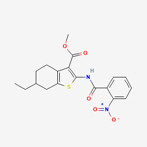 molecular formula C19H20N2O5S B5154320 methyl 6-ethyl-2-[(2-nitrobenzoyl)amino]-4,5,6,7-tetrahydro-1-benzothiophene-3-carboxylate 