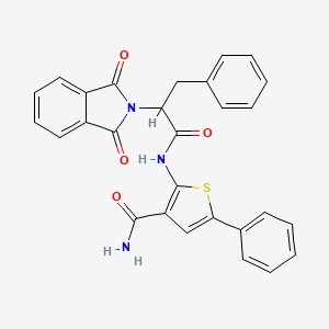 molecular formula C28H21N3O4S B5154330 2-{[2-(1,3-dioxo-1,3-dihydro-2H-isoindol-2-yl)-3-phenylpropanoyl]amino}-5-phenyl-3-thiophenecarboxamide 
