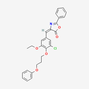 molecular formula C27H24ClNO5 B5154337 4-[3-chloro-5-ethoxy-4-(3-phenoxypropoxy)benzylidene]-2-phenyl-1,3-oxazol-5(4H)-one 