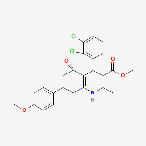 methyl 4-(2,3-dichlorophenyl)-7-(4-methoxyphenyl)-2-methyl-5-oxo-1,4,5,6,7,8-hexahydro-3-quinolinecarboxylate