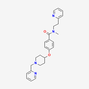 molecular formula C26H30N4O2 B5154367 N-methyl-N-[2-(2-pyridinyl)ethyl]-4-{[1-(2-pyridinylmethyl)-4-piperidinyl]oxy}benzamide 