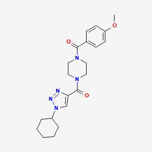 molecular formula C21H27N5O3 B5154383 1-[(1-cyclohexyl-1H-1,2,3-triazol-4-yl)carbonyl]-4-(4-methoxybenzoyl)piperazine 