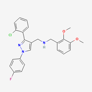 molecular formula C25H23ClFN3O2 B5154410 1-[3-(2-chlorophenyl)-1-(4-fluorophenyl)-1H-pyrazol-4-yl]-N-(2,3-dimethoxybenzyl)methanamine 