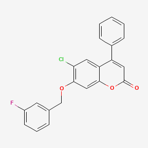 molecular formula C22H14ClFO3 B5154422 6-chloro-7-[(3-fluorobenzyl)oxy]-4-phenyl-2H-chromen-2-one 