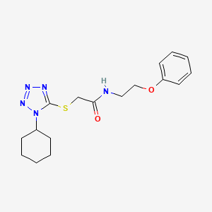 2-[(1-cyclohexyl-1H-tetrazol-5-yl)thio]-N-(2-phenoxyethyl)acetamide