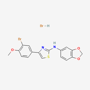 N-1,3-benzodioxol-5-yl-4-(3-bromo-4-methoxyphenyl)-1,3-thiazol-2-amine hydrobromide