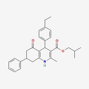 isobutyl 4-(4-ethylphenyl)-2-methyl-5-oxo-7-phenyl-1,4,5,6,7,8-hexahydro-3-quinolinecarboxylate