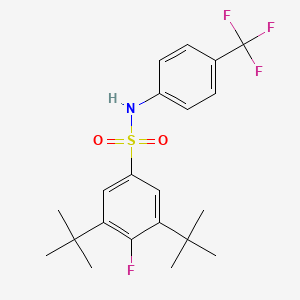 molecular formula C21H25F4NO2S B5154497 3,5-di-tert-butyl-4-fluoro-N-[4-(trifluoromethyl)phenyl]benzenesulfonamide 