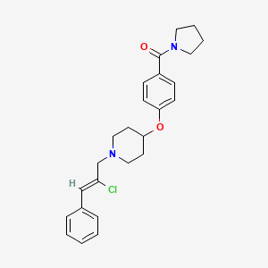 molecular formula C25H29ClN2O2 B5154505 1-[(2Z)-2-chloro-3-phenyl-2-propen-1-yl]-4-[4-(1-pyrrolidinylcarbonyl)phenoxy]piperidine 