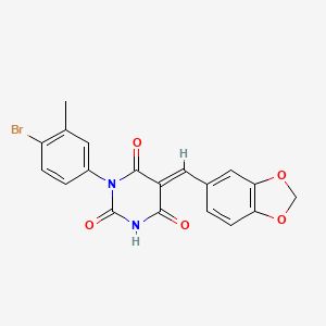5-(1,3-benzodioxol-5-ylmethylene)-1-(4-bromo-3-methylphenyl)-2,4,6(1H,3H,5H)-pyrimidinetrione