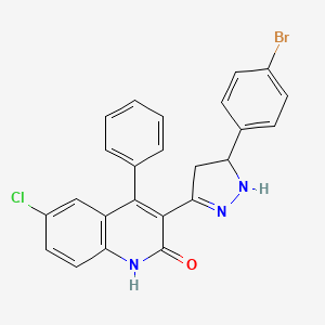 3-[5-(4-bromophenyl)-4,5-dihydro-1H-pyrazol-3-yl]-6-chloro-4-phenyl-2(1H)-quinolinone