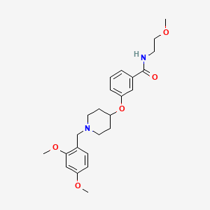 molecular formula C24H32N2O5 B5154521 3-{[1-(2,4-dimethoxybenzyl)-4-piperidinyl]oxy}-N-(2-methoxyethyl)benzamide 