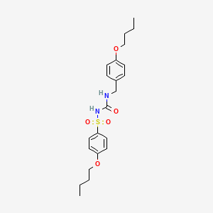 molecular formula C22H30N2O5S B5154528 4-butoxy-N-{[(4-butoxybenzyl)amino]carbonyl}benzenesulfonamide 