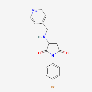 molecular formula C16H14BrN3O2 B5154560 1-(4-bromophenyl)-3-[(4-pyridinylmethyl)amino]-2,5-pyrrolidinedione 