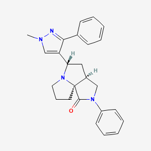 molecular formula C25H26N4O B5154565 (3aS*,5S*,9aS*)-5-(1-methyl-3-phenyl-1H-pyrazol-4-yl)-2-phenylhexahydro-7H-pyrrolo[3,4-g]pyrrolizin-1(2H)-one 