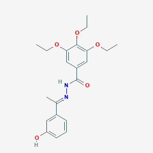 molecular formula C21H26N2O5 B515462 3,4,5-triethoxy-N'-[1-(3-hydroxyphenyl)ethylidene]benzohydrazide 