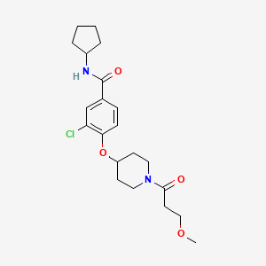molecular formula C21H29ClN2O4 B5154621 3-chloro-N-cyclopentyl-4-{[1-(3-methoxypropanoyl)-4-piperidinyl]oxy}benzamide 