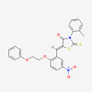 3-(2-methylphenyl)-5-[5-nitro-2-(2-phenoxyethoxy)benzylidene]-2-thioxo-1,3-thiazolidin-4-one