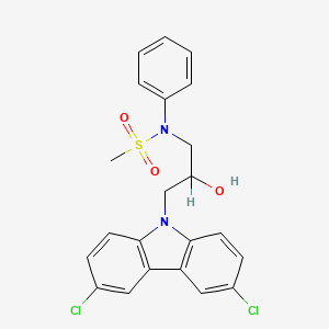 molecular formula C22H20Cl2N2O3S B5154669 N-[3-(3,6-dichloro-9H-carbazol-9-yl)-2-hydroxypropyl]-N-phenylmethanesulfonamide 