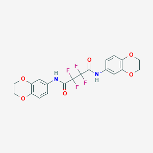 molecular formula C20H16F4N2O6 B515468 N,N'-di(2,3-dihydro-1,4-benzodioxin-6-yl)-2,2,3,3-tetrafluorobutanediamide 
