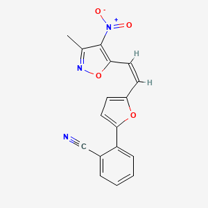 molecular formula C17H11N3O4 B5154683 2-{5-[2-(3-methyl-4-nitro-5-isoxazolyl)vinyl]-2-furyl}benzonitrile 