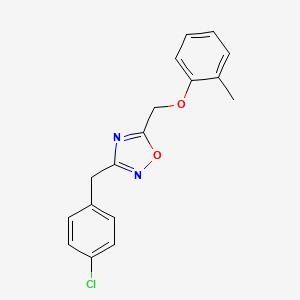 molecular formula C17H15ClN2O2 B5154691 3-(4-chlorobenzyl)-5-[(2-methylphenoxy)methyl]-1,2,4-oxadiazole 