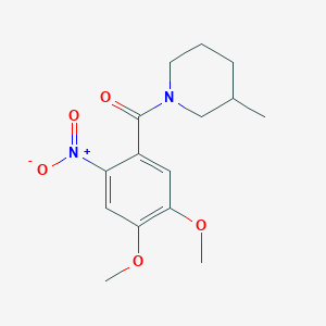 molecular formula C15H20N2O5 B5154705 1-(4,5-dimethoxy-2-nitrobenzoyl)-3-methylpiperidine 