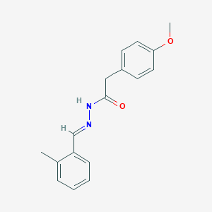 molecular formula C17H18N2O2 B515471 2-(4-methoxyphenyl)-N'-(2-methylbenzylidene)acetohydrazide 