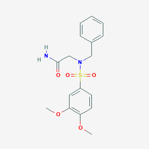 molecular formula C17H20N2O5S B5154712 N~2~-benzyl-N~2~-[(3,4-dimethoxyphenyl)sulfonyl]glycinamide 
