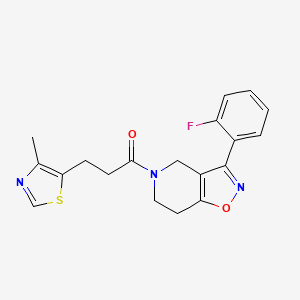 molecular formula C19H18FN3O2S B5154745 3-(2-fluorophenyl)-5-[3-(4-methyl-1,3-thiazol-5-yl)propanoyl]-4,5,6,7-tetrahydroisoxazolo[4,5-c]pyridine 