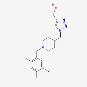 molecular formula C19H28N4O B5154757 (1-{[1-(2,4,5-trimethylbenzyl)-4-piperidinyl]methyl}-1H-1,2,3-triazol-4-yl)methanol trifluoroacetate (salt) 