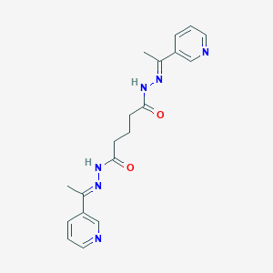 molecular formula C19H22N6O2 B515476 N'~1~,N'~5~-bis[1-(3-pyridinyl)ethylidene]pentanedihydrazide 