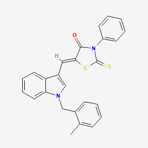 molecular formula C26H20N2OS2 B5154761 5-{[1-(2-methylbenzyl)-1H-indol-3-yl]methylene}-3-phenyl-2-thioxo-1,3-thiazolidin-4-one 