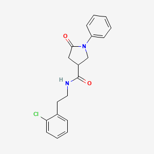 molecular formula C19H19ClN2O2 B5154770 N-[2-(2-chlorophenyl)ethyl]-5-oxo-1-phenyl-3-pyrrolidinecarboxamide 