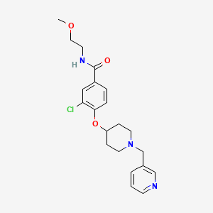 molecular formula C21H26ClN3O3 B5154783 3-chloro-N-(2-methoxyethyl)-4-{[1-(3-pyridinylmethyl)-4-piperidinyl]oxy}benzamide 