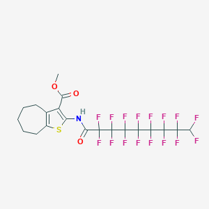 methyl 2-[(2,2,3,3,4,4,5,5,6,6,7,7,8,8,9,9-hexadecafluorononanoyl)amino]-5,6,7,8-tetrahydro-4H-cyclohepta[b]thiophene-3-carboxylate