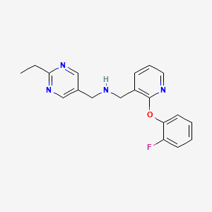 molecular formula C19H19FN4O B5154823 1-(2-ethyl-5-pyrimidinyl)-N-{[2-(2-fluorophenoxy)-3-pyridinyl]methyl}methanamine 