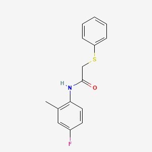 molecular formula C15H14FNOS B5154827 N-(4-fluoro-2-methylphenyl)-2-(phenylthio)acetamide 