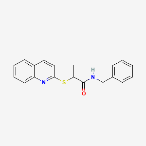 molecular formula C19H18N2OS B5154838 N-benzyl-2-(2-quinolinylthio)propanamide 
