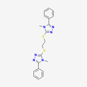 molecular formula C20H20N6S2 B5154843 3,3'-[1,2-ethanediylbis(thio)]bis(4-methyl-5-phenyl-4H-1,2,4-triazole) 