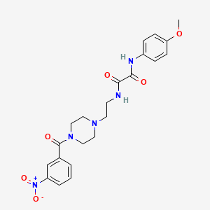 molecular formula C22H25N5O6 B5154853 N-(4-methoxyphenyl)-N'-{2-[4-(3-nitrobenzoyl)-1-piperazinyl]ethyl}ethanediamide 