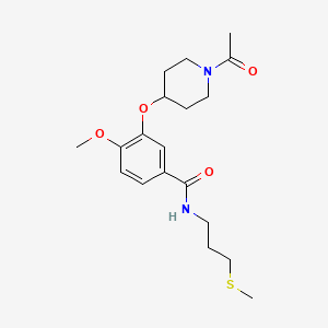 molecular formula C19H28N2O4S B5154860 3-[(1-acetyl-4-piperidinyl)oxy]-4-methoxy-N-[3-(methylthio)propyl]benzamide 