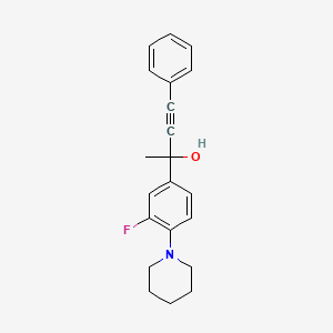 molecular formula C21H22FNO B5154867 2-[3-fluoro-4-(1-piperidinyl)phenyl]-4-phenyl-3-butyn-2-ol 