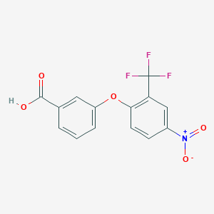 molecular formula C14H8F3NO5 B5154885 3-[4-nitro-2-(trifluoromethyl)phenoxy]benzoic acid CAS No. 7401-61-8