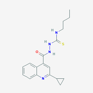 molecular formula C18H22N4OS B5154912 N-butyl-2-[(2-cyclopropyl-4-quinolinyl)carbonyl]hydrazinecarbothioamide 