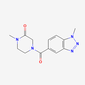 molecular formula C13H15N5O2 B5154924 1-methyl-4-[(1-methyl-1H-1,2,3-benzotriazol-5-yl)carbonyl]-2-piperazinone 